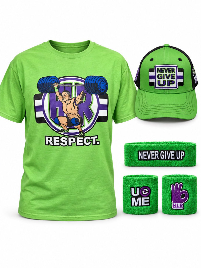 Load image into Gallery viewer, John Cena Cenation Respect Green Boys Kids Costume Hat T-shirt Wristbands
