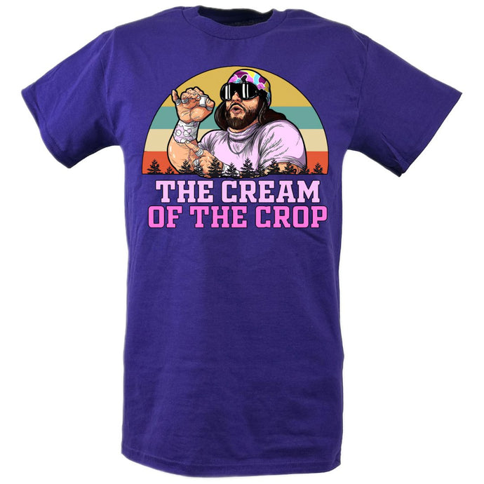Macho Man Randy Savage Purple Logo Cream Crop T-shirt