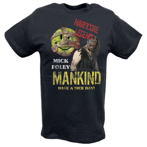 Mankind Mick Foley Hardcore Legend Distressed Logo T-shirt