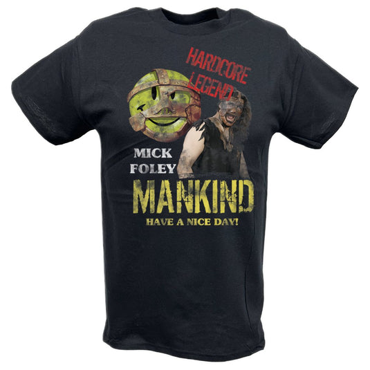Mankind Mick Foley Hardcore Legend Distressed Logo T-shirt