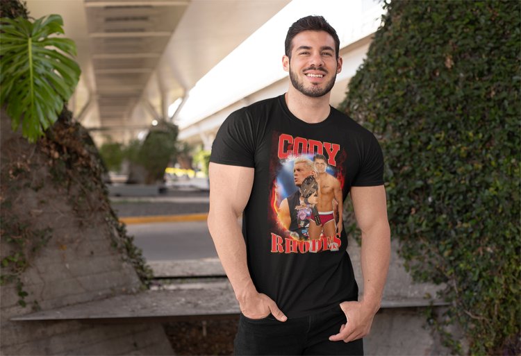 Load image into Gallery viewer, Cody Rhodes Double Pose Black T-shirt AEW WWE
