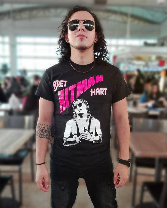 The Hitman Bret Hart White Pose Mens T-shirt