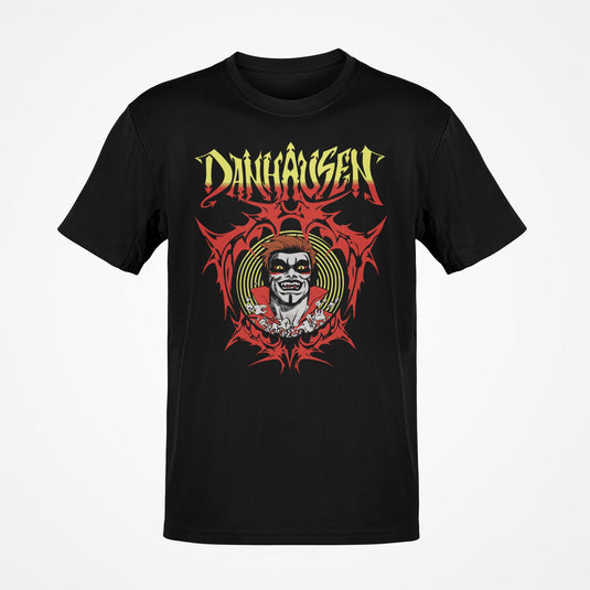 DANHAUSEN Demon Metal Wrestling Red Tribal Graphic T-Shirt-S