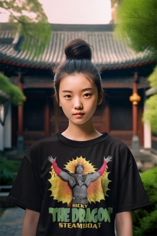 The Dragon Ricky Steamboat Legend Mens Black T-shirt