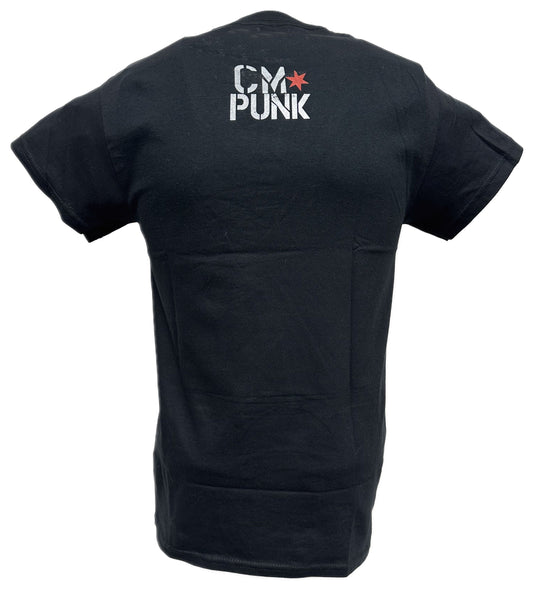 Return of CM Punk Blue Logo Black T-shirt