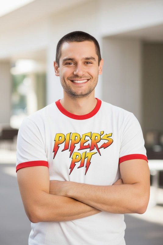 Rowdy Roddy Piper Pipers Pit White Mens Ringer T-shirt