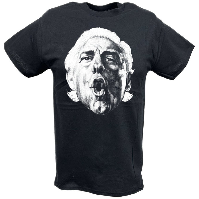 Ric Flair White Face Profile Mens Black T-shirt