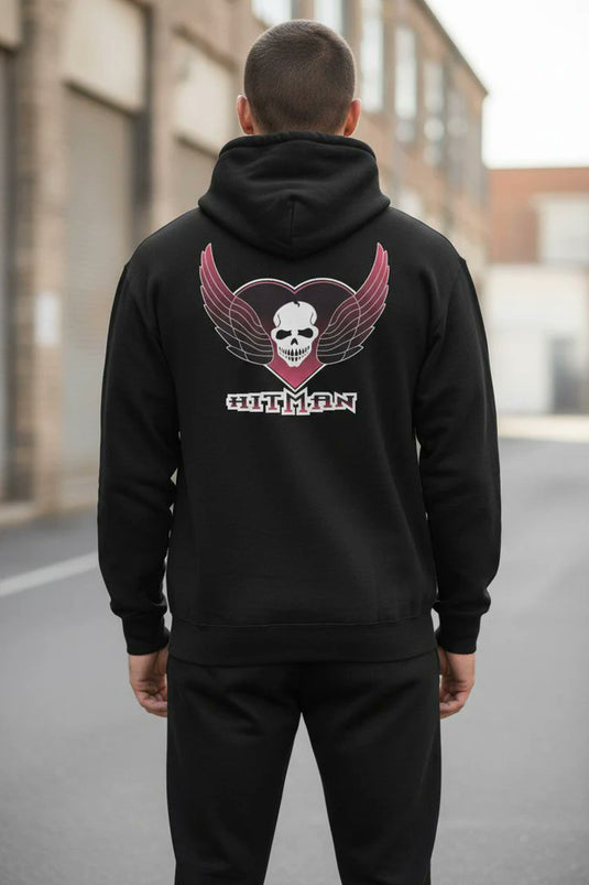 Bret Hitman Hart Winged Skull Zipper Hoody