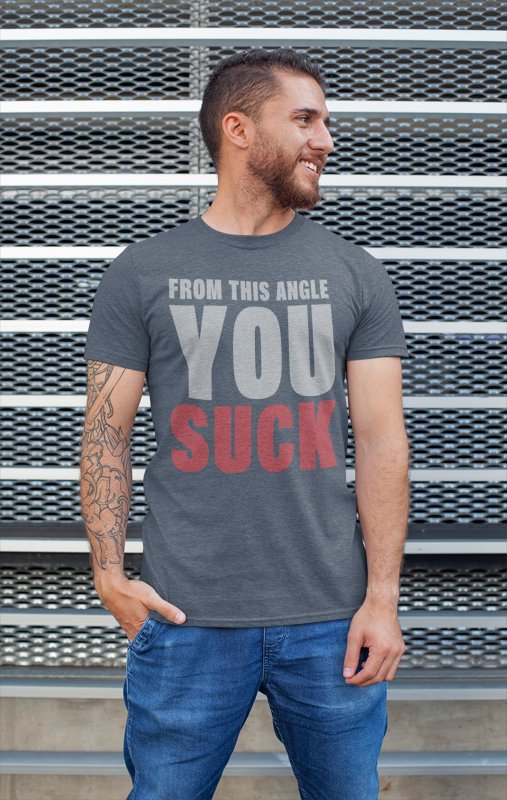 Kurt Angle From This Angle Mens Gray T-shirt