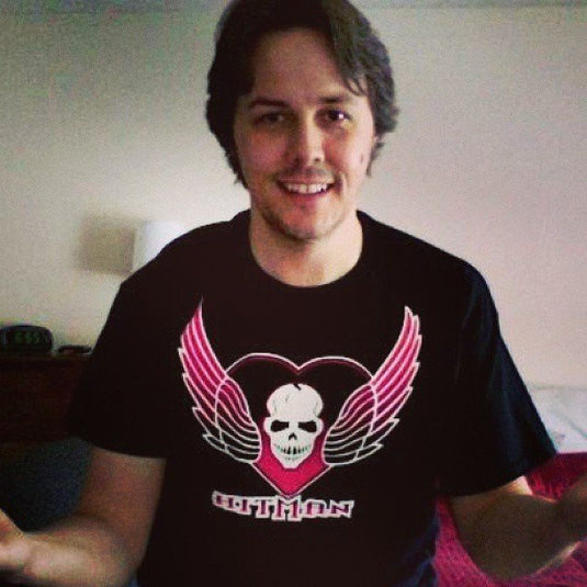 The Hitman Bret Hart Skull Wings Logo Mens T-shirt