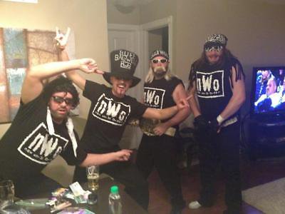 nWo White Logo New World Order Mens Black T-shirt