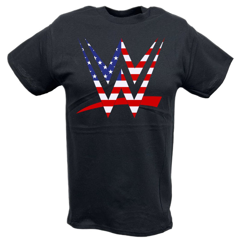 Load image into Gallery viewer, WWE Logo American Flag Americana T-Shirt - Classic Wrestling Graphic Tee
