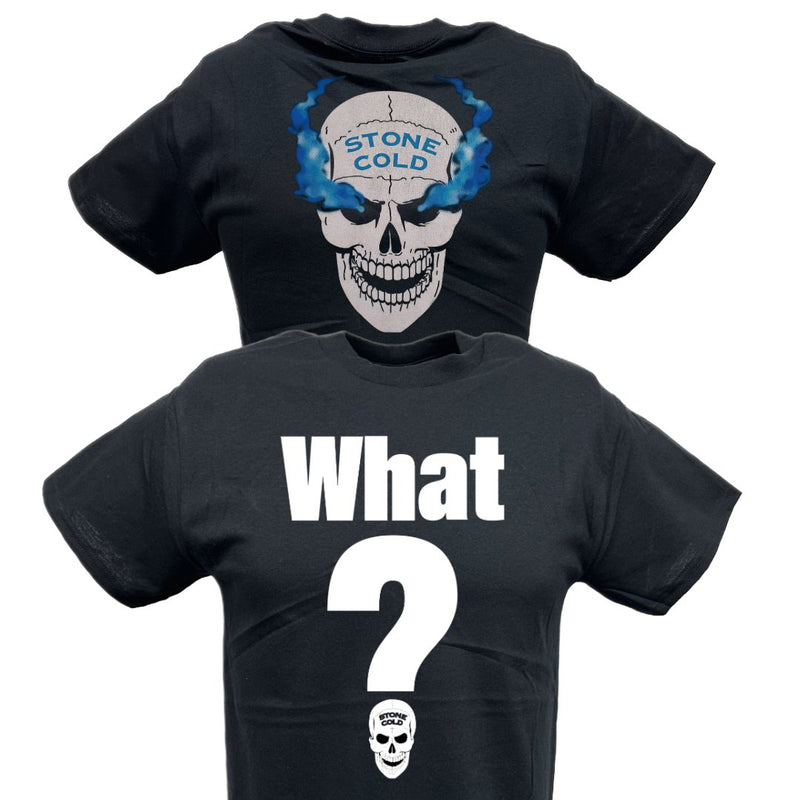 Load image into Gallery viewer, Stone Cold Steve Austin What? Smoking Skull Mens T-shirt
