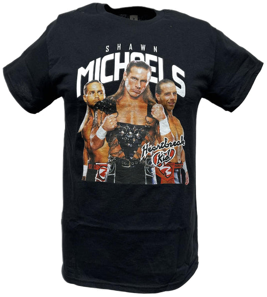 Shawn Michaels Heartbreak Kid Three Pose Mens Black T-shirt