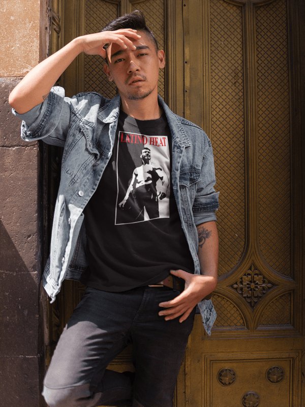 Load image into Gallery viewer, Eddie Guerrero Scarface Addicted to the Heat Mens Black T-shirt
