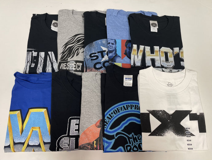 10 Men Size Medium WWE T-shirts | Cena Orton Undertaker The Rock Lot 1