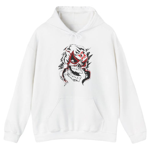 Pentagón Jr Penta Wrestler Luchador Mask Logo White Pullover Hoody