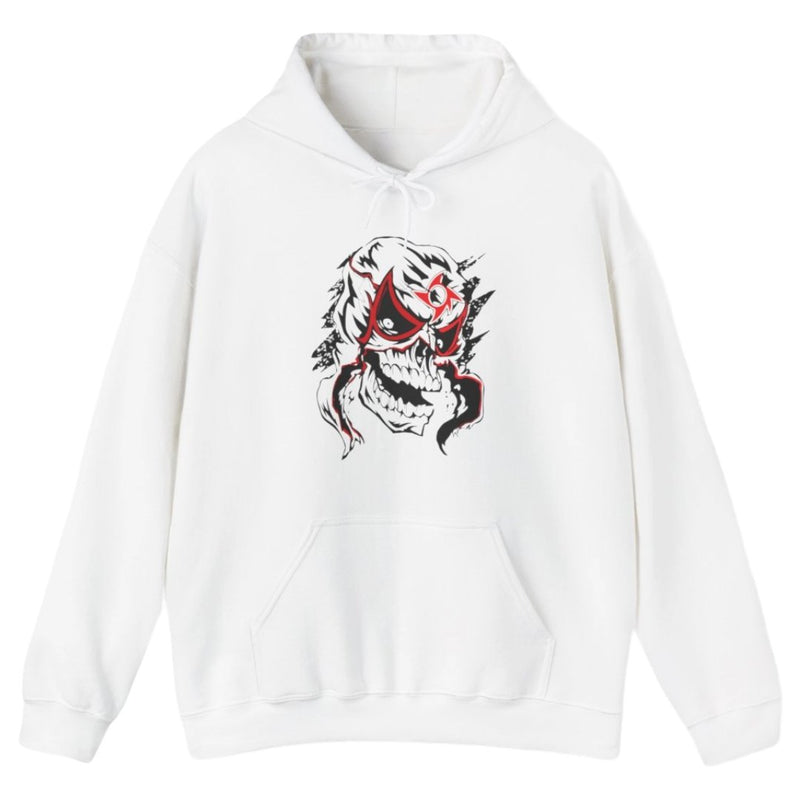 Load image into Gallery viewer, Pentagón Jr Penta Wrestler Luchador Mask Logo White Pullover Hoody
