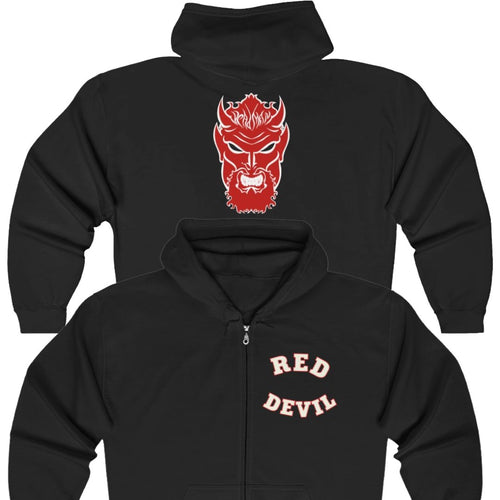 Undertaker Big Evil Red Devil Black Zipper Hoody