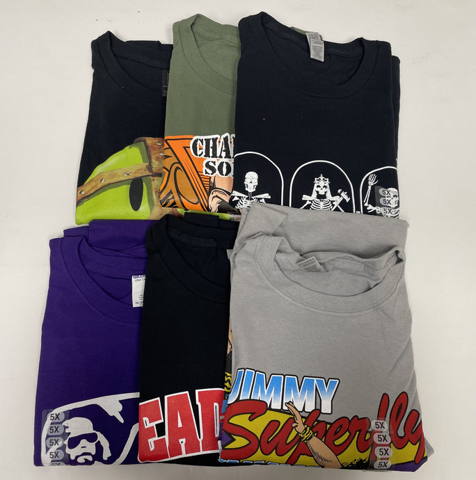 Lot of 6 Men Size 5XL WWE Authentic T-shirts | Cena Orton Undertaker The Rock (5XL)