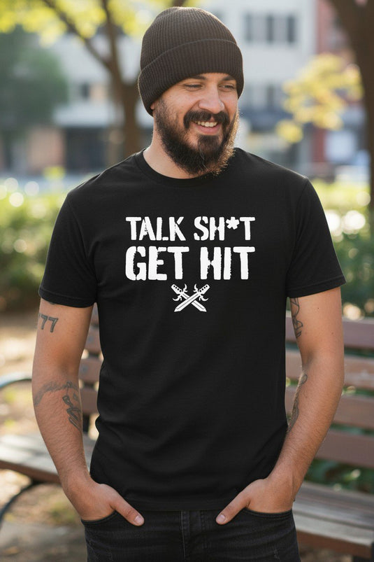Brock Lesnar Talk Get Hit Black T-Shirt
