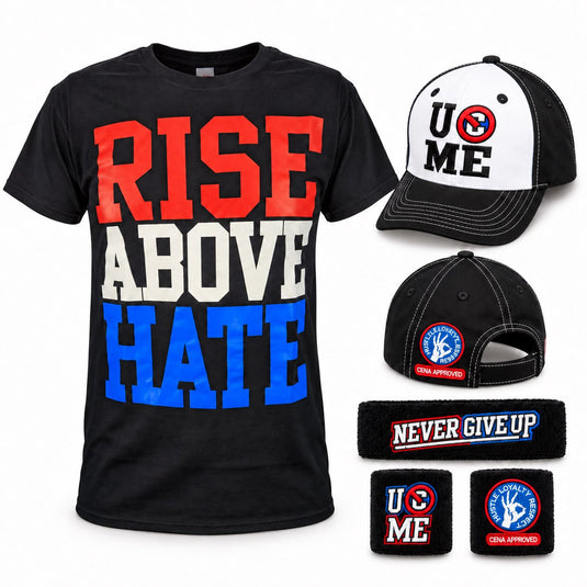 John Cena Kids Rise Above Hate Costume Hat T-shirt Wristbands Boys