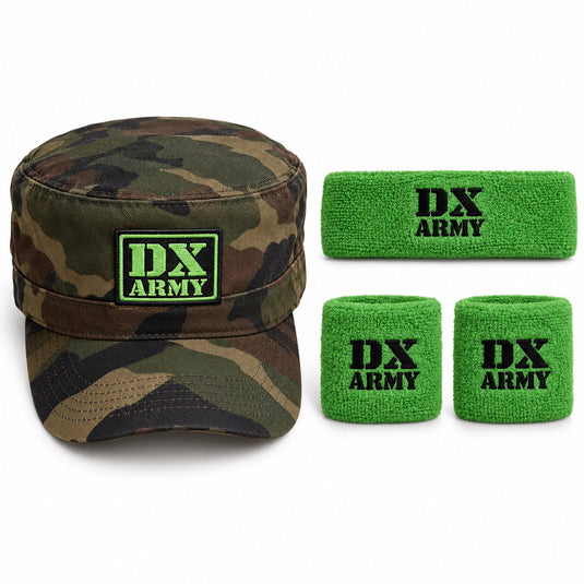 DX D-Generation X Army Cadet Camo hat Headband-Wristband Combo