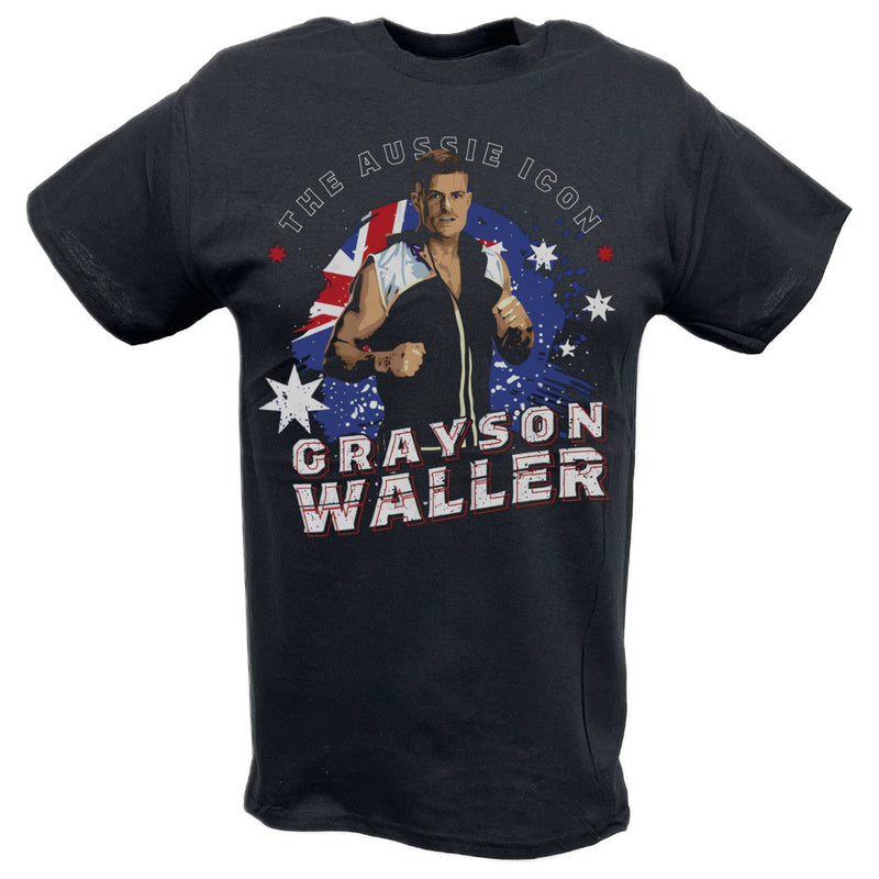 Load image into Gallery viewer, Grayson Waller The Aussie Icon Black T-shirt
