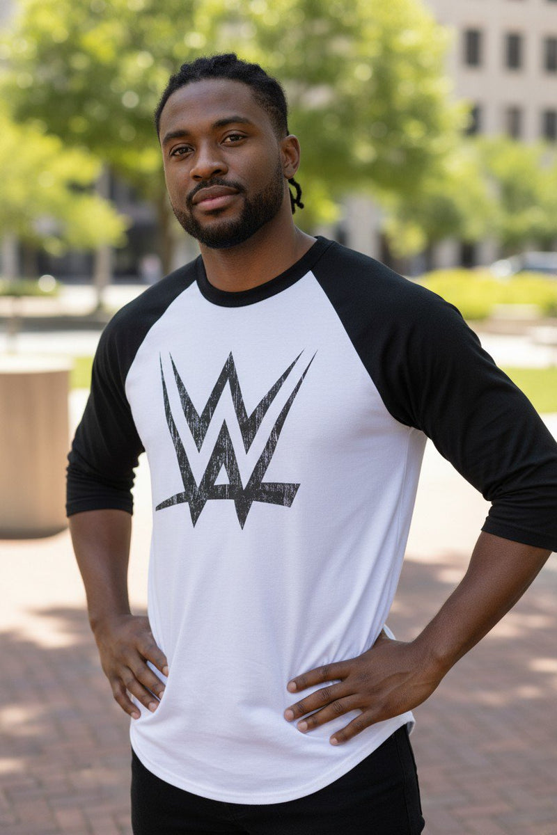 Load image into Gallery viewer, WWE World Wrestling Entertainment Grunge Logo Half Sleeve T-shirt
