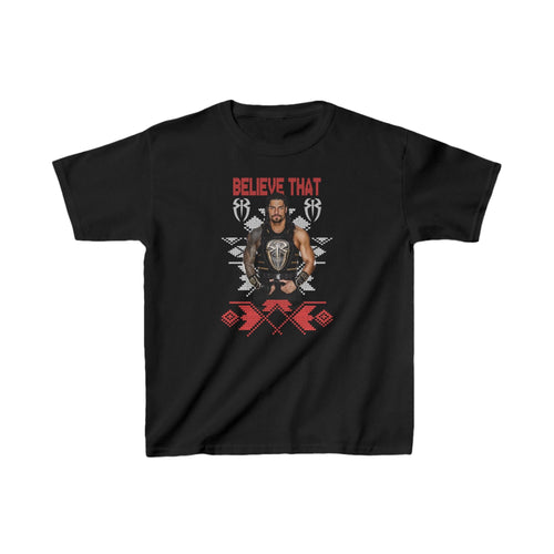 Roman Reigns Believe That Christmas Kids Youth Black T-shirt