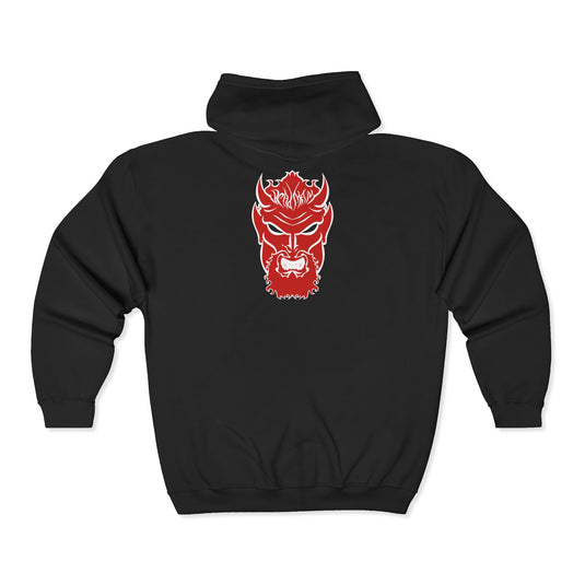 Undertaker Big Evil Red Devil Black Zipper Hoody