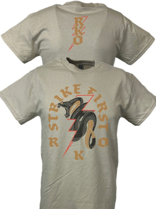 Randy Orton Strike First Viper Bolt Tan T-shirt