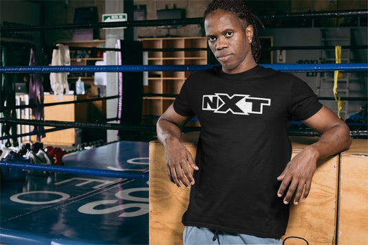 NXT Grey Logo WWE Mens Black T-shirt