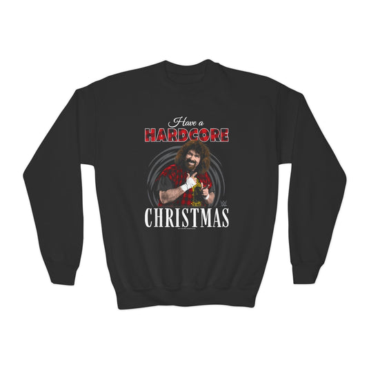 Mick Foley Hardcore Kids Youth Christmas Sweater Sweatshirt by EWS | Extreme Wrestling Shirts