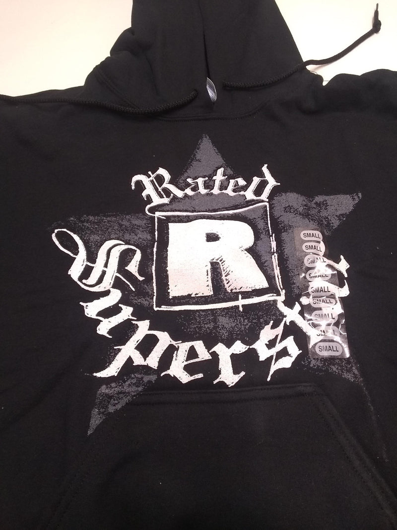 Load image into Gallery viewer, Misprint Edge Rated R Superstar Mens Black Pullover Hoody Sweatshirt New (S) S by EWS | Extreme Wrestling Shirts
