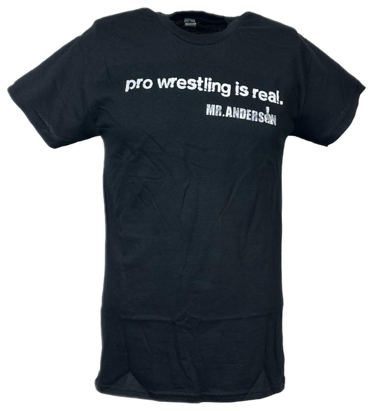 Mr Ken Anderson Pro Wrestling Is Real People Are Fake Black T-shirt by EWS | Extreme Wrestling Shirts