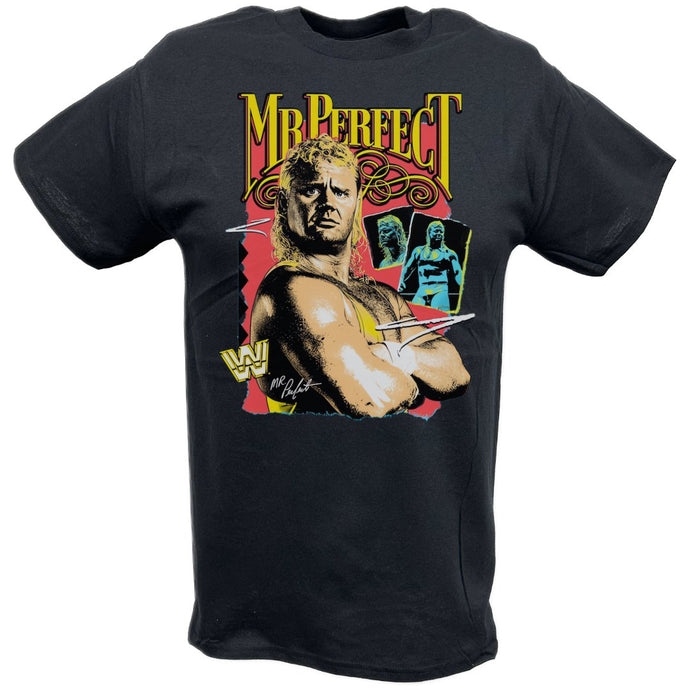 Mr Perfect Curt Hennig Poster Print Black T-shirt by EWS | Extreme Wrestling Shirts