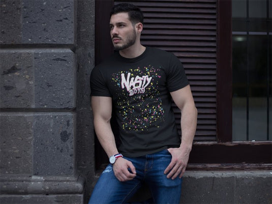 Nasty Boys Mens Paint Splatter T-shirt Brian Knobbs Jerry Sags Sports Mem, Cards & Fan Shop > Fan Apparel & Souvenirs > Wrestling by EWS | Extreme Wrestling Shirts