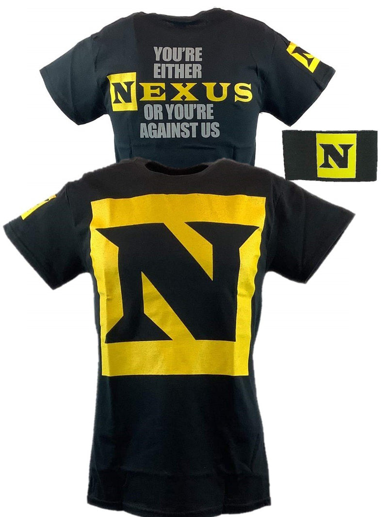 Load image into Gallery viewer, Nexus or Against Us Mens Black T-shirt CM Punk Wade Barrett Daniel Bryan with Nexusarmband Sports Mem, Cards &amp; Fan Shop > Fan Apparel &amp; Souvenirs > Wrestling by EWS | Extreme Wrestling Shirts
