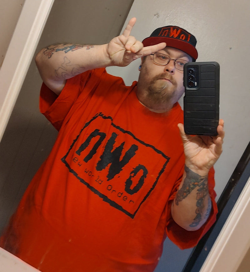 Load image into Gallery viewer, nWo Black Logo New World Order Mens Red T-shirt Sports Mem, Cards &amp; Fan Shop &gt; Fan Apparel &amp; Souvenirs &gt; Wrestling by EWS | Extreme Wrestling Shirts
