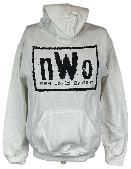 nWo New World Order Mens White Pullover Hoody Sweatshirt by WWE | Extreme Wrestling Shirts