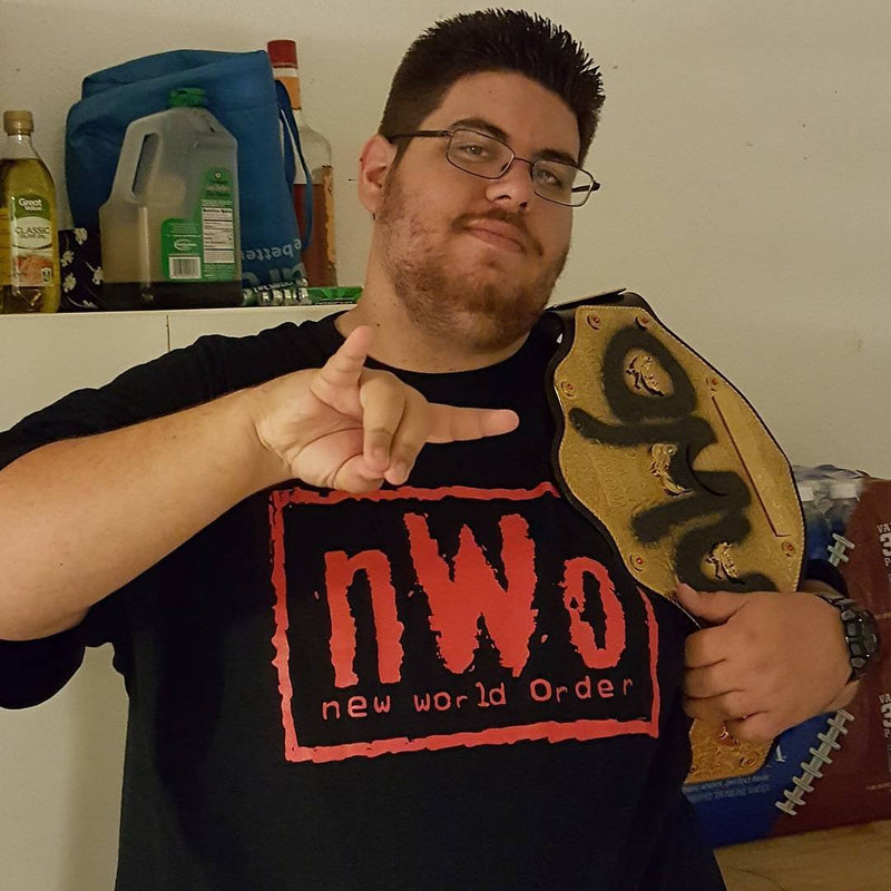 Load image into Gallery viewer, NWO New World Order Red Ink Adult Black T-Shirt Sports Mem, Cards &amp; Fan Shop &gt; Fan Apparel &amp; Souvenirs &gt; Wrestling by Costume Agent | Extreme Wrestling Shirts
