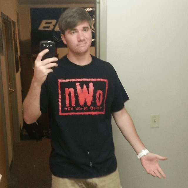 Load image into Gallery viewer, NWO New World Order Red Ink Adult Black T-Shirt Sports Mem, Cards &amp; Fan Shop &gt; Fan Apparel &amp; Souvenirs &gt; Wrestling by Costume Agent | Extreme Wrestling Shirts
