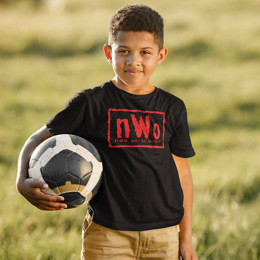 NWO New World Order Red Ink Kids Youth Black T-shirt by EWS | Extreme Wrestling Shirts