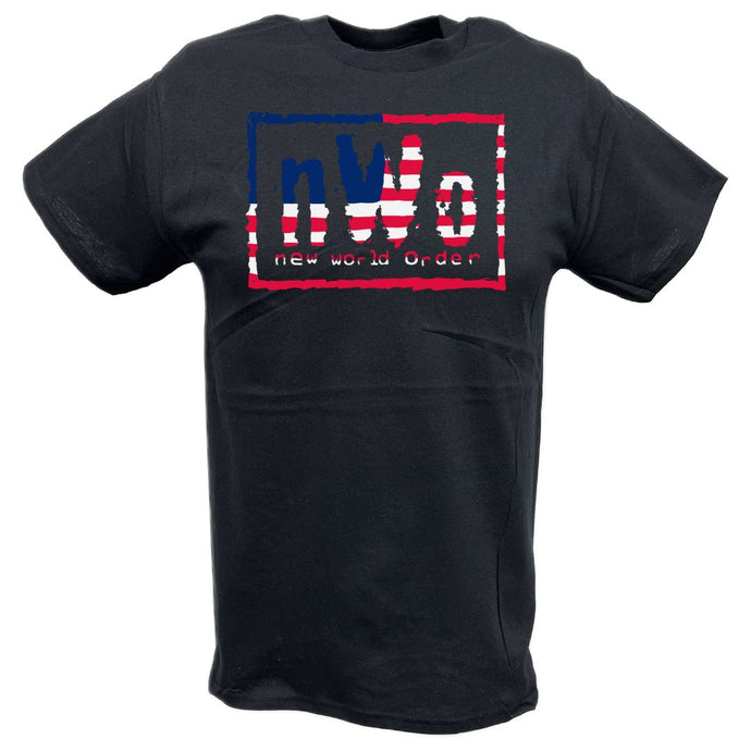 nWo New World Order Red White Blue USA Logo T-shirt by EWS | Extreme Wrestling Shirts