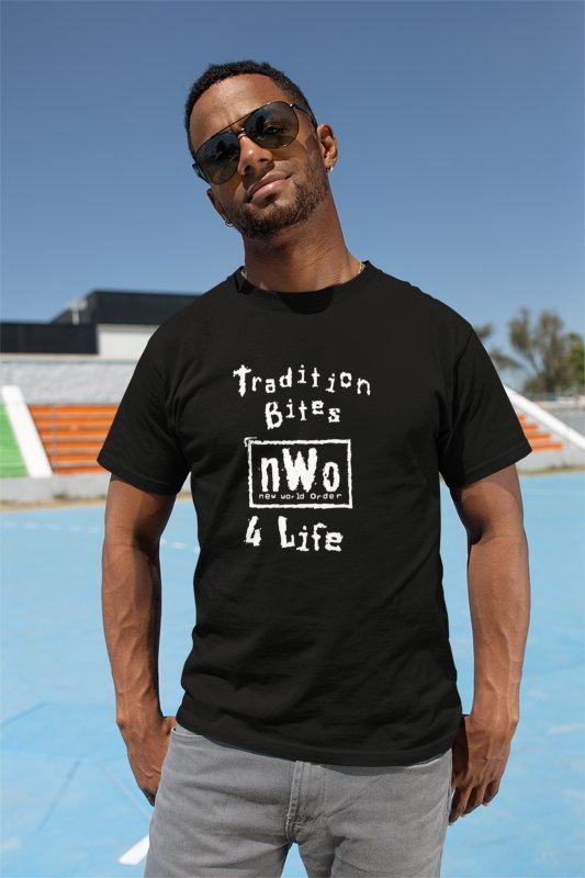 nWo New World Order Tradition Bites Mens Black T-shirt by WWE | Extreme Wrestling Shirts