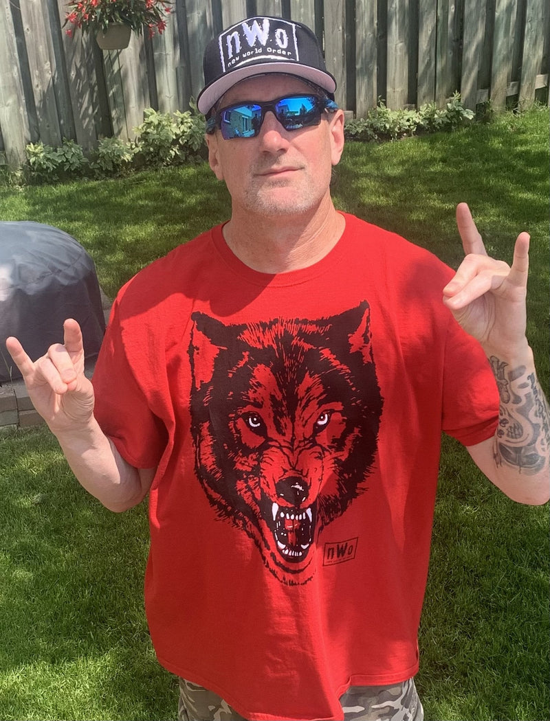 Load image into Gallery viewer, nWo Red Wolfpack New World Order Wolfpac Mens T-shirt Sports Mem, Cards &amp; Fan Shop &gt; Fan Apparel &amp; Souvenirs &gt; Wrestling by Hybrid Tees | Extreme Wrestling Shirts
