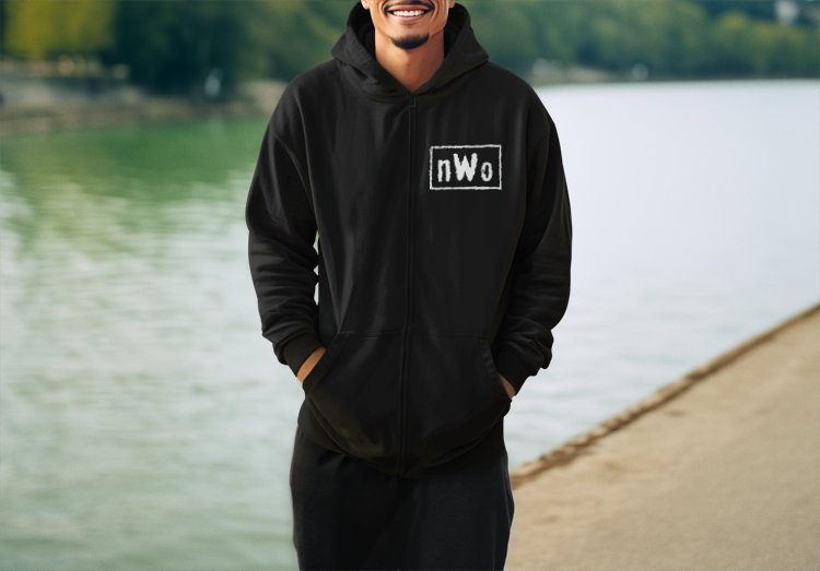 Load image into Gallery viewer, nWo Rules Bones Meant to Be Broken New World Order Black Hoody Sweatshirt by WWE | Extreme Wrestling Shirts
