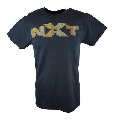 NXT Gold Logo WWE Mens Black T-shirt Sports Mem, Cards & Fan Shop > Fan Apparel & Souvenirs > Wrestling by WWE | Extreme Wrestling Shirts