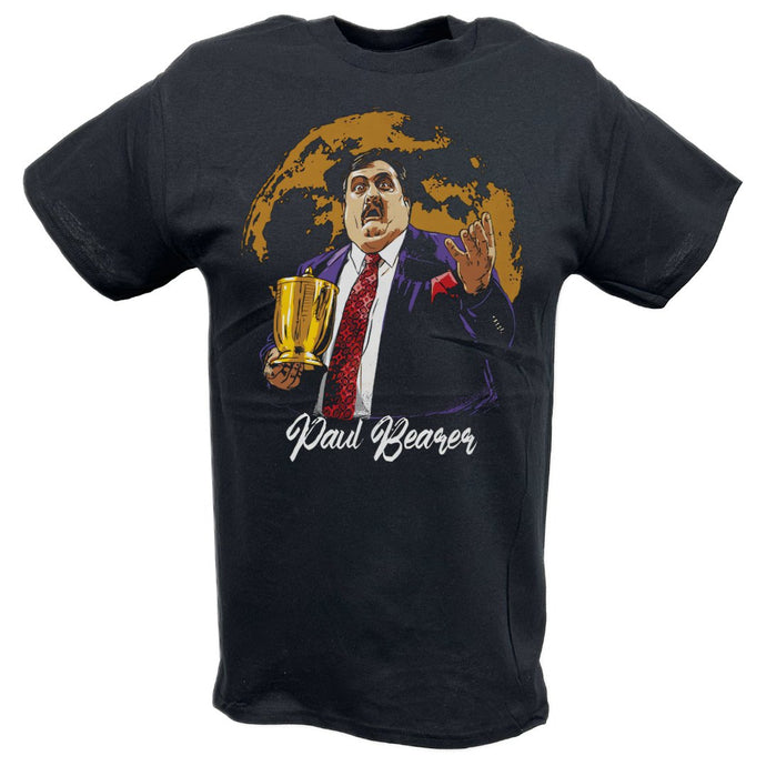 Paul Bearer Shocked Black T-shirt by EWS | Extreme Wrestling Shirts